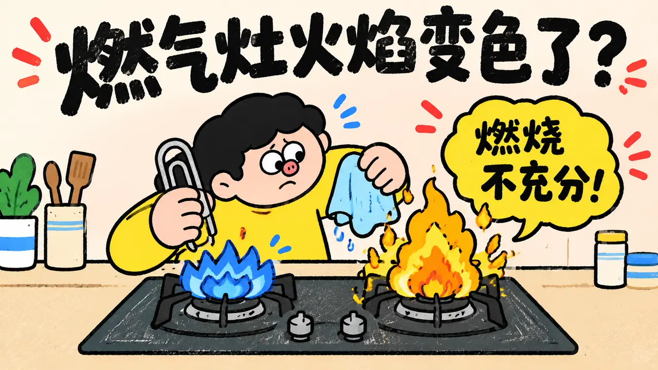 燃气灶火焰颜色异常怎么办?