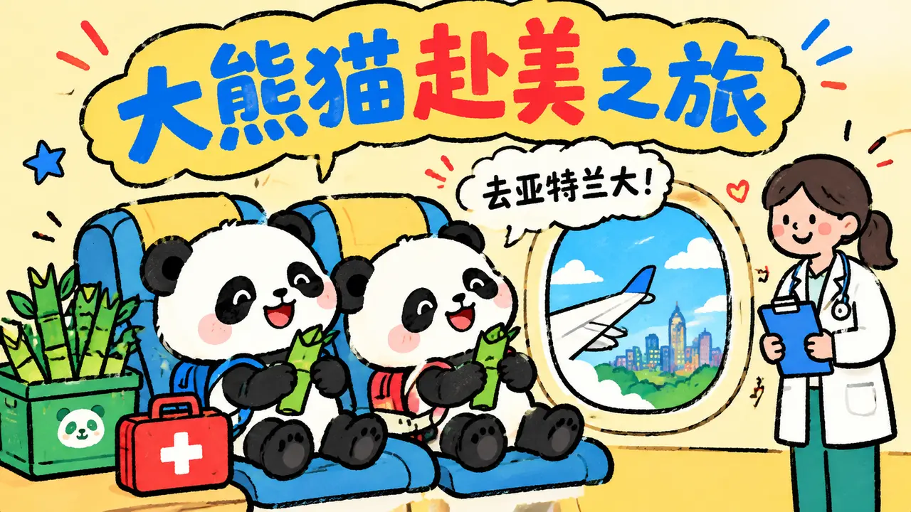 两只大熊猫去美国